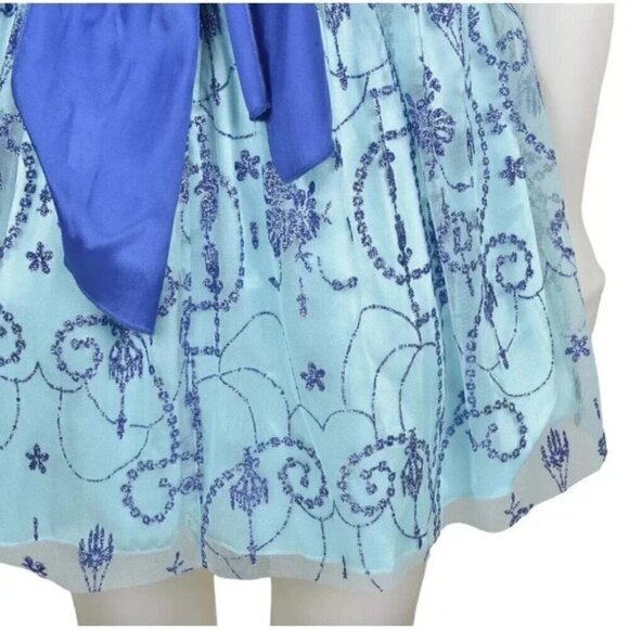 Beata Studio Dress Prom Grad Formal Blue Silver Size 5 - Picture 7 of 12